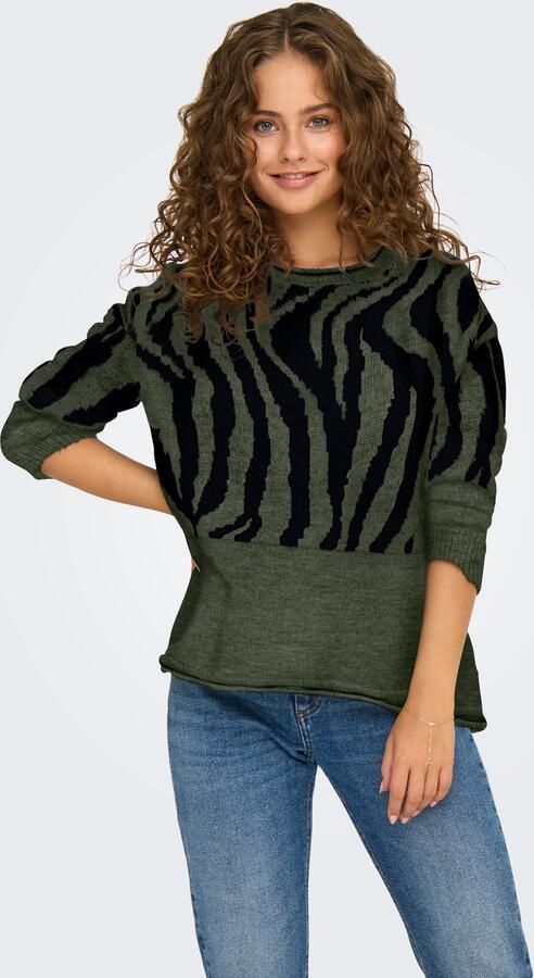 Only Trui met ronde hals ONLJADE ANIMAL LS O-NECK NOOS KNT - Foto 8