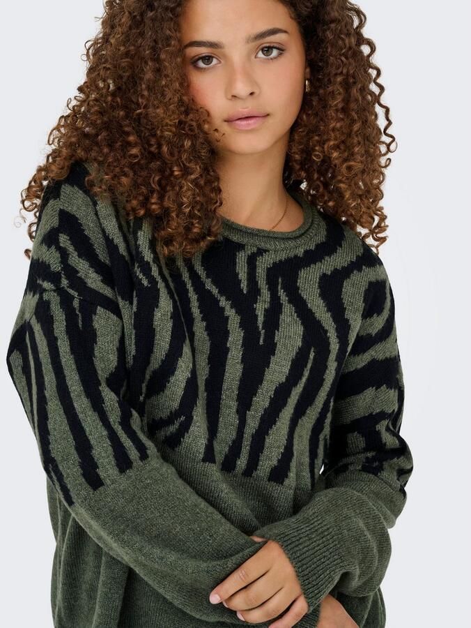 Only Trui met ronde hals ONLJADE ANIMAL LS O-NECK NOOS KNT - Foto 4