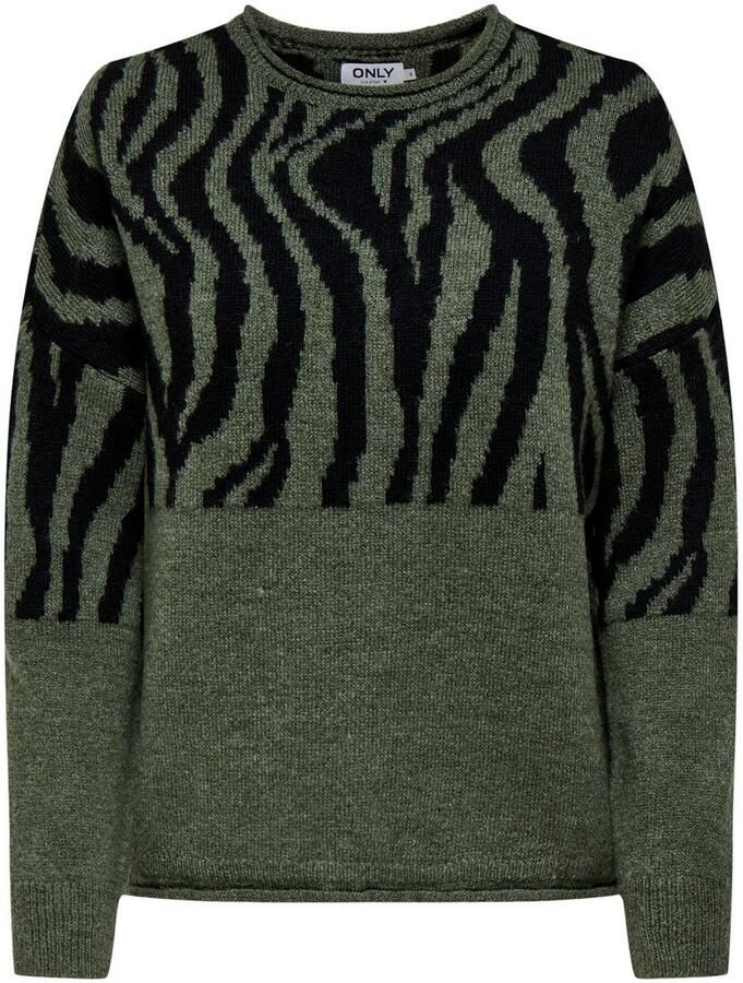Only Trui met ronde hals ONLJADE ANIMAL LS O-NECK NOOS KNT
