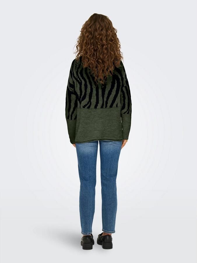 Only Trui met ronde hals ONLJADE ANIMAL LS O-NECK NOOS KNT - Foto 6
