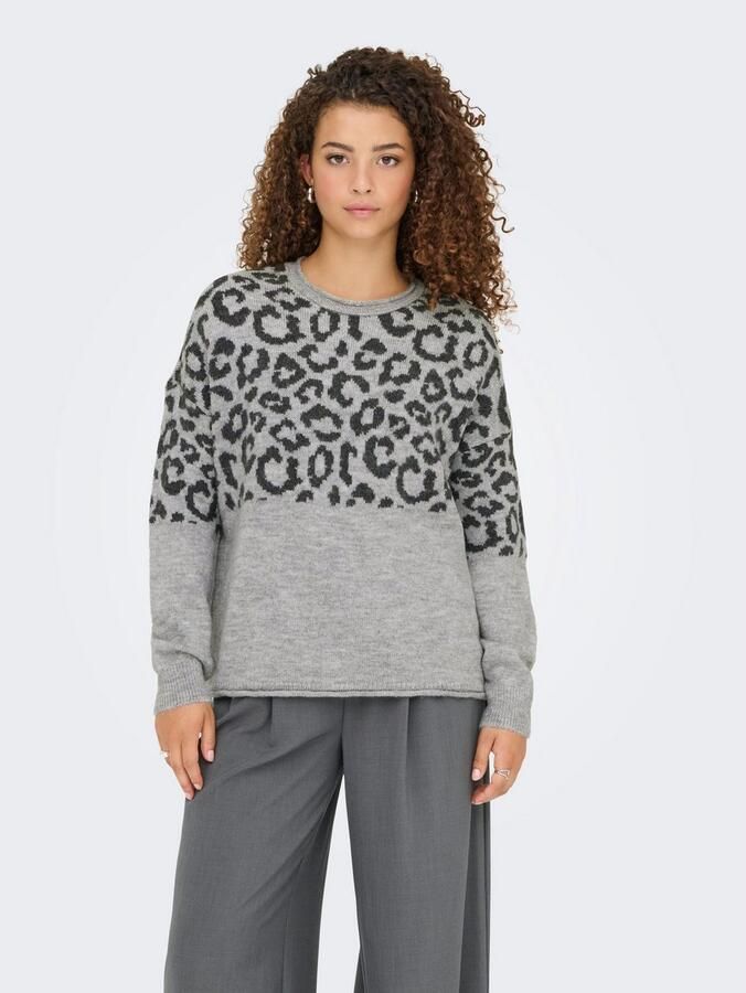 Only Trui met ronde hals ONLJADE ANIMAL LS O-NECK NOOS KNT - Foto 3