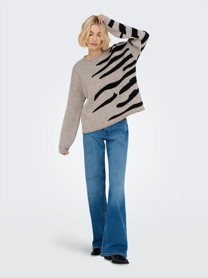 Only Trui met ronde hals ONLJADE PATTERN LS O-NECK EX KNT - Foto 6