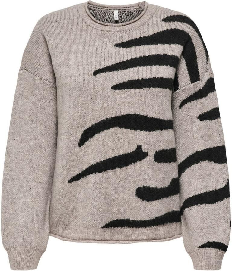 Only Trui met ronde hals ONLJADE PATTERN LS O-NECK EX KNT
