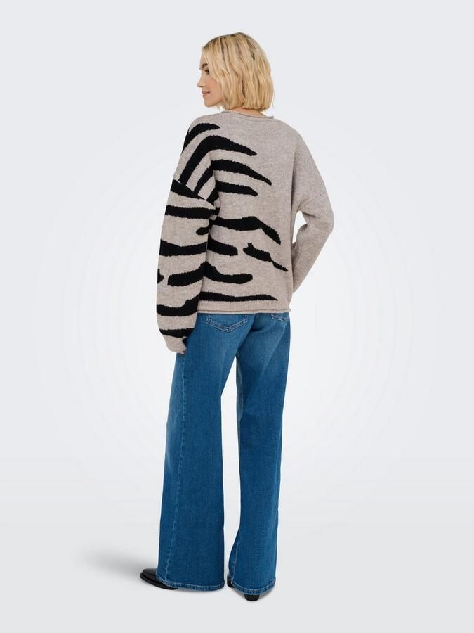 Only Trui met ronde hals ONLJADE PATTERN LS O-NECK EX KNT - Foto 7