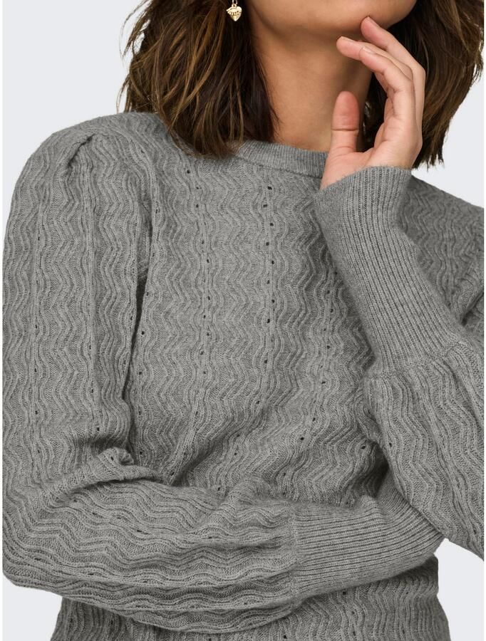 Only Trui met ronde hals ONLKATIA LS STRUC PUFF ONECK CC KNT - Foto 2