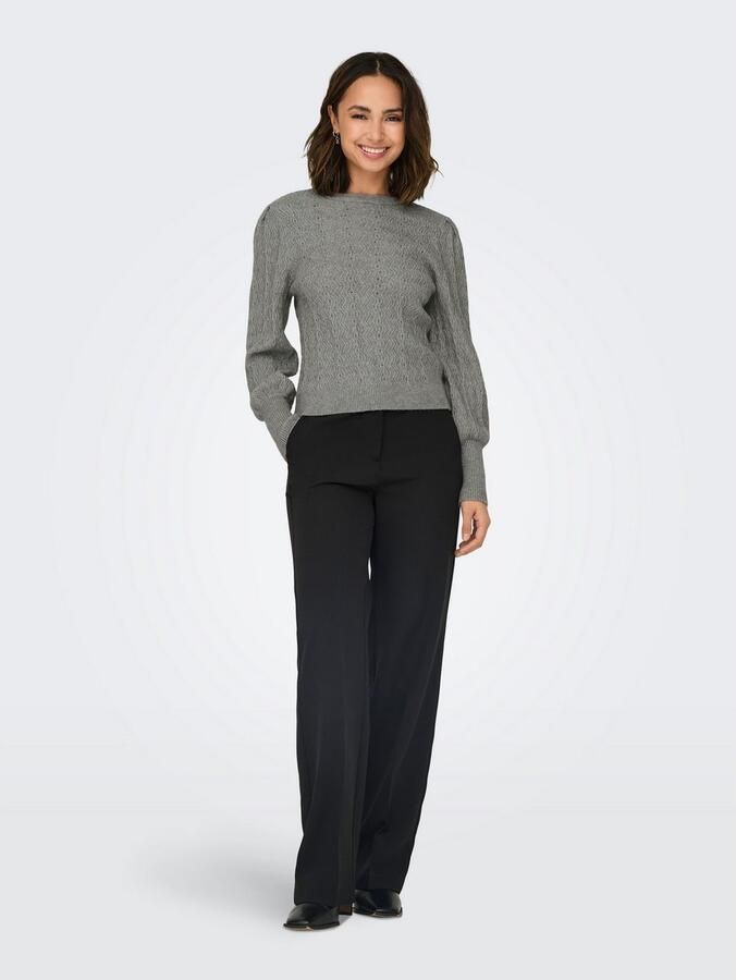 Only Trui met ronde hals ONLKATIA LS STRUC PUFF ONECK CC KNT - Foto 4