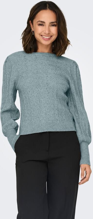 Only Trui met ronde hals ONLKATIA LS STRUC PUFF ONECK CC KNT - Foto 4