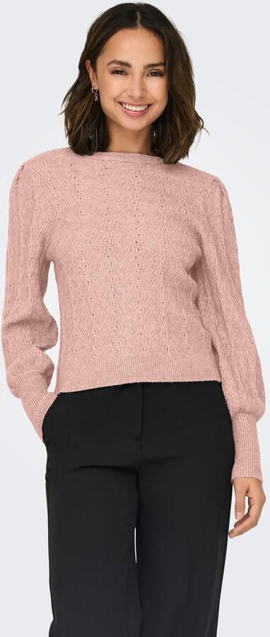 Only Trui met ronde hals ONLKATIA LS STRUC PUFF ONECK CC KNT - Foto 4