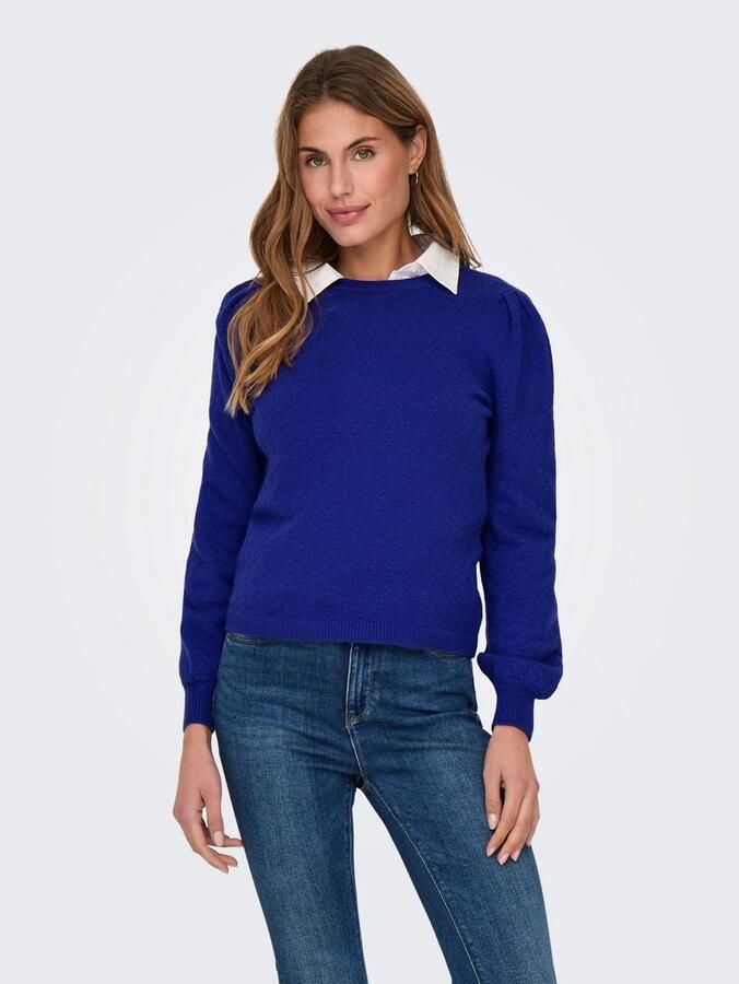 Only Trui met ronde hals ONLKATIA LS STRUCTURE PUFF O-NECK CC KNT - Foto 3