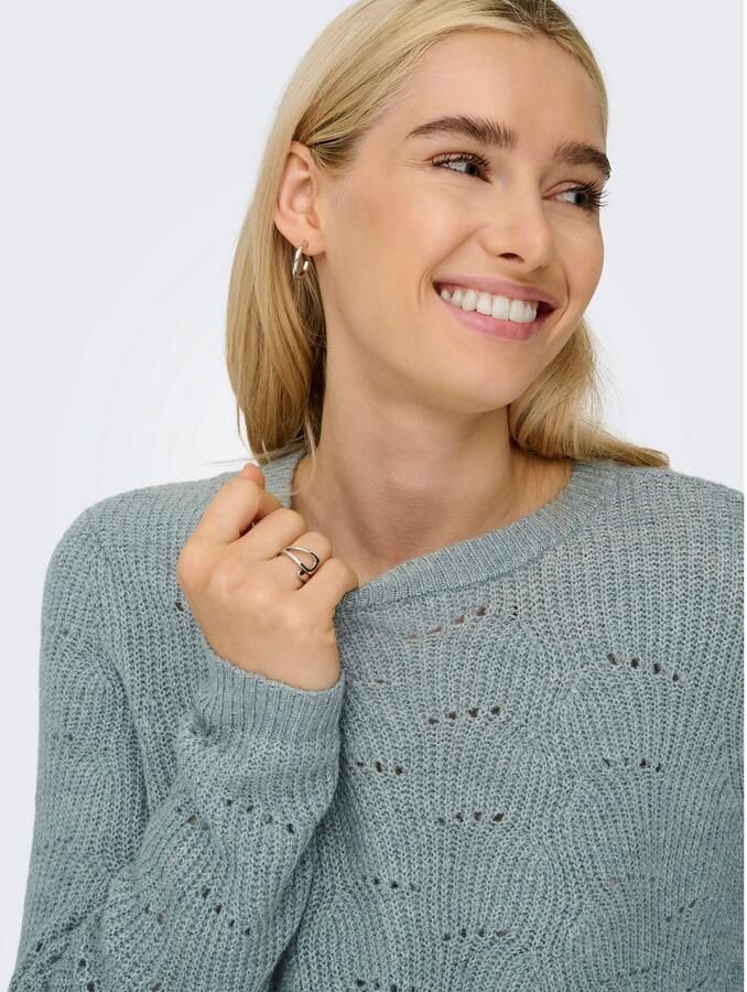 Only Trui met ronde hals ONLLOLLI L S PULLOVER KNT NOOS