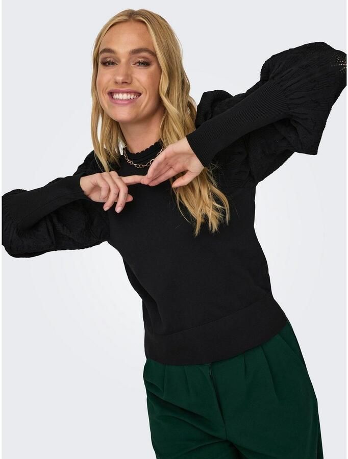 Only Trui met ronde hals ONLMELITA L S O-NECK PULLOVER KNT NOOS - Foto 7