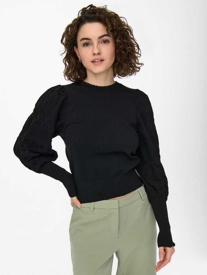 Only Trui met ronde hals ONLMELITA L S O-NECK PULLOVER KNT NOOS - Foto 5