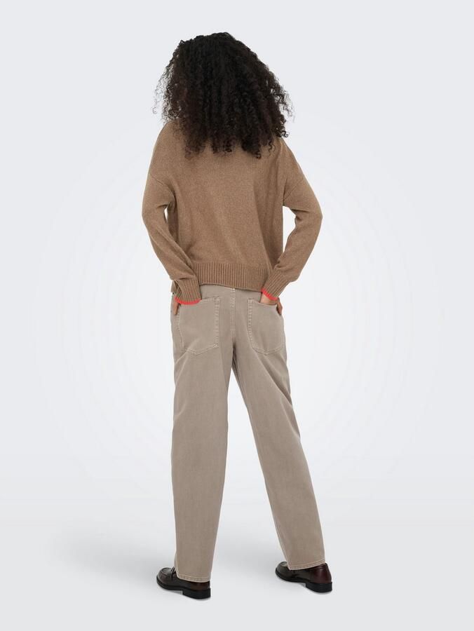 Only Trui met ronde hals ONLNEW AMOUR LS TEXT O-NECK CS KNT