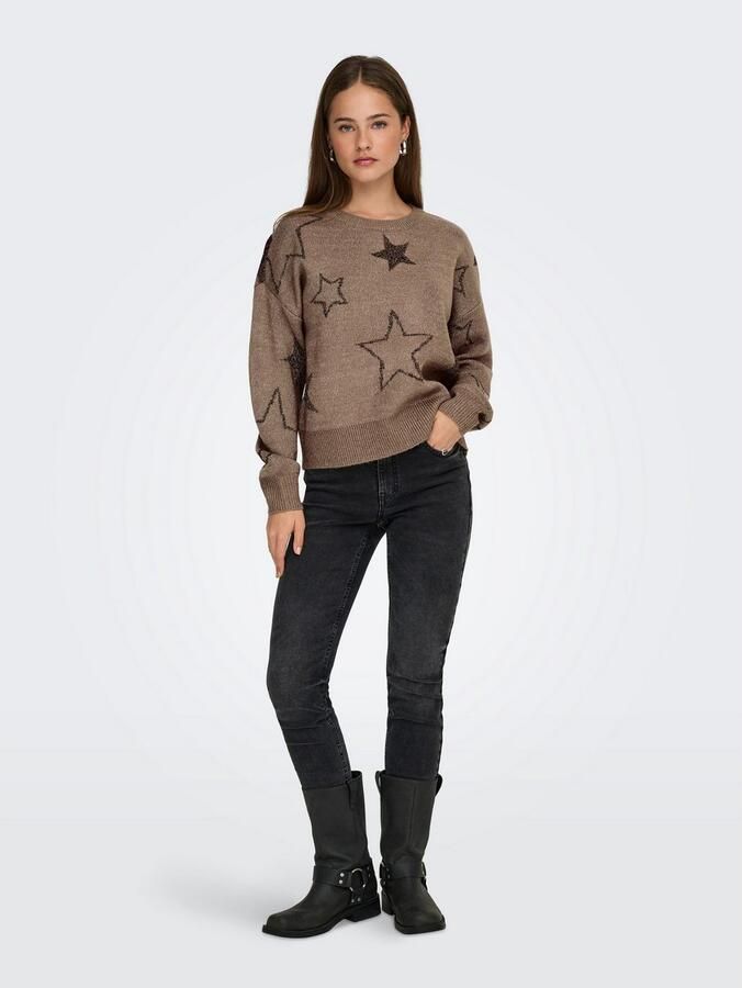 Only Trui met ronde hals ONLROSIE LS O-NECK GLITTER KNT - Foto 4