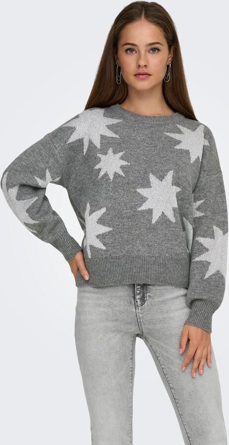 Only Comfort fit gebreide pullover met motief met effectgaren model 'ROSIE' - Foto 5