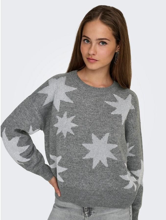 Only Comfort fit gebreide pullover met motief met effectgaren model 'ROSIE' - Foto 2