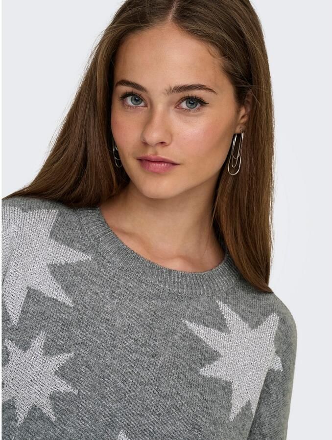 Only Comfort fit gebreide pullover met motief met effectgaren model 'ROSIE' - Foto 3