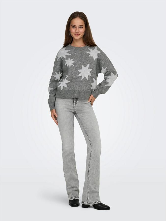 Only Comfort fit gebreide pullover met motief met effectgaren model 'ROSIE' - Foto 4