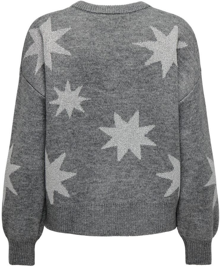Only Comfort fit gebreide pullover met motief met effectgaren model 'ROSIE'