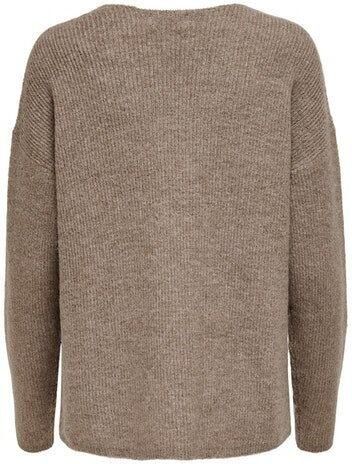 Only Onlcamilla V-Hals L S Pullover Knt: Caribou MELANGE | Freewear Bruin Brown Dames - Foto 6
