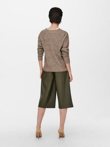 Only Onlcamilla V-Hals L S Pullover Knt: Caribou MELANGE | Freewear Bruin Brown Dames - Foto 3