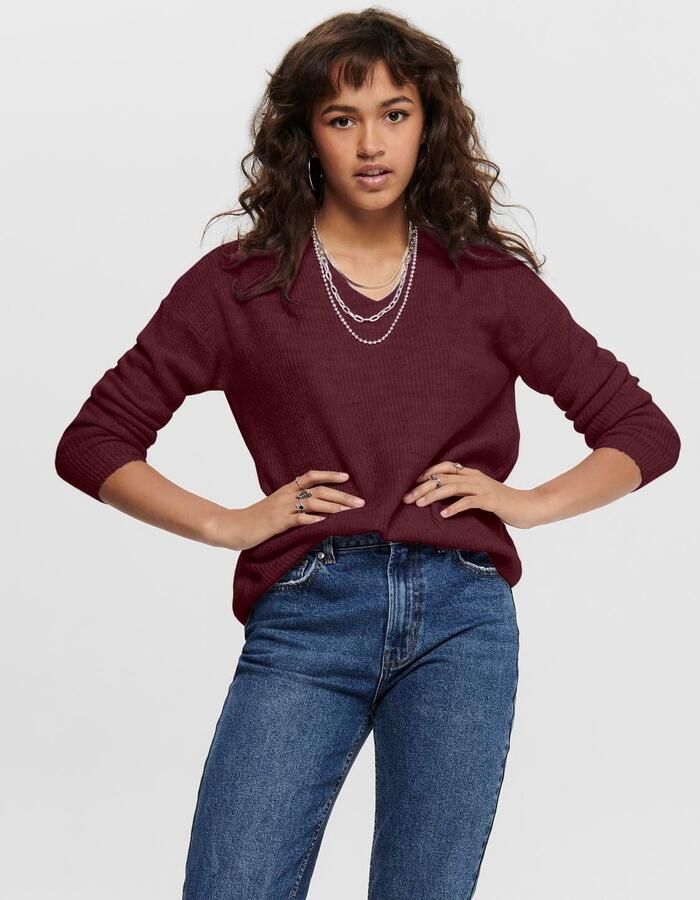 Only Regular fit gebreide pullover met V-hals model 'CAMILLA' - Foto 4