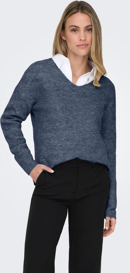 Only Regular fit gebreide pullover met V-hals model 'CAMILLA' - Foto 3