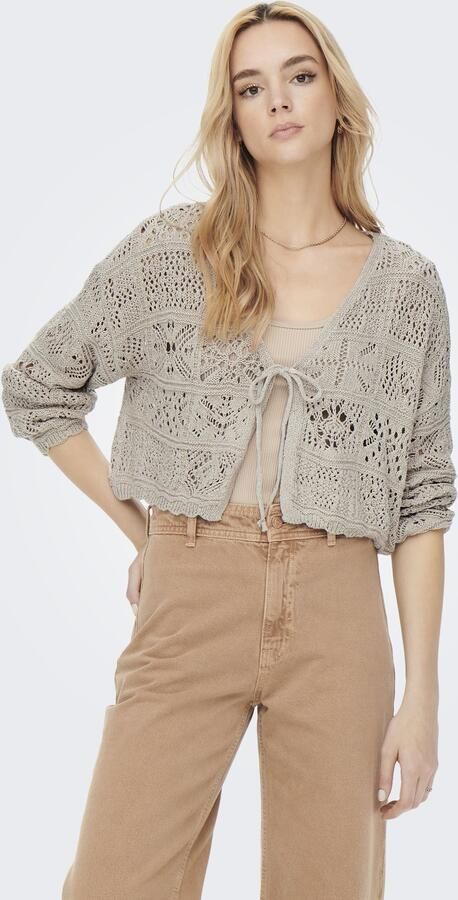 Only Kort gebreid jack met broderie anglaise model 'BEACH LIFE' - Foto 7