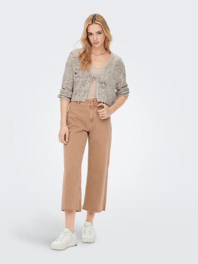 Only Kort gebreid jack met broderie anglaise model 'BEACH LIFE' - Foto 5