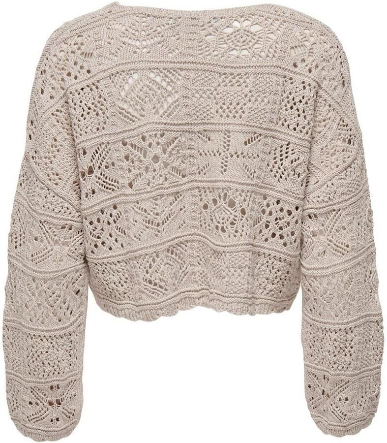 Only Kort gebreid jack met broderie anglaise model 'BEACH LIFE'