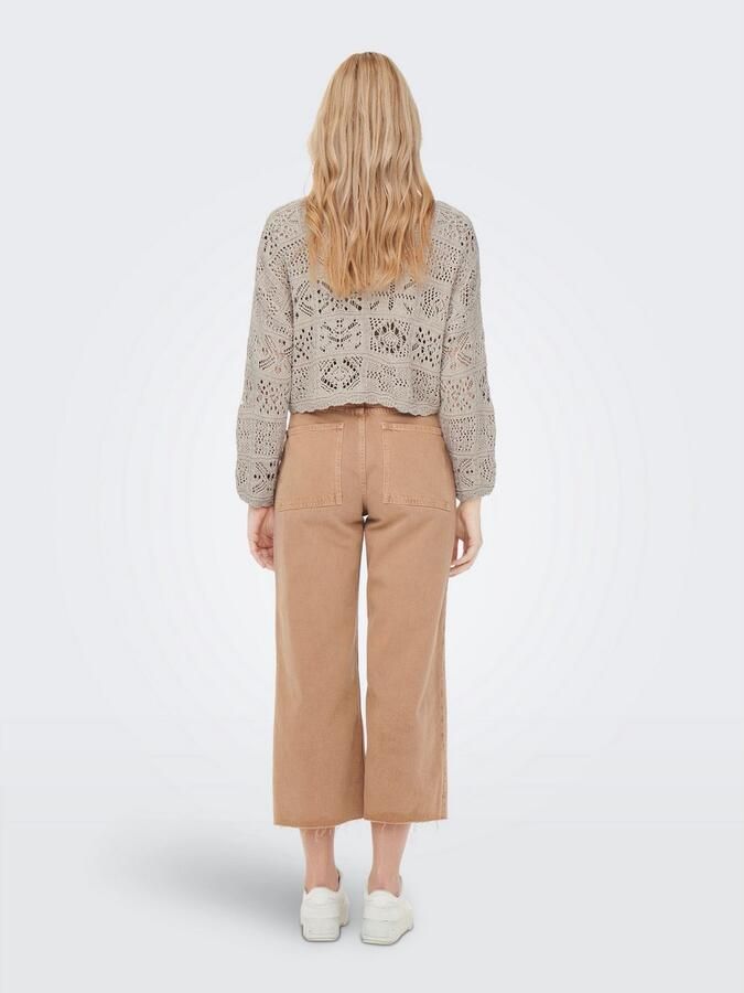 Only Kort gebreid jack met broderie anglaise model 'BEACH LIFE' - Foto 3