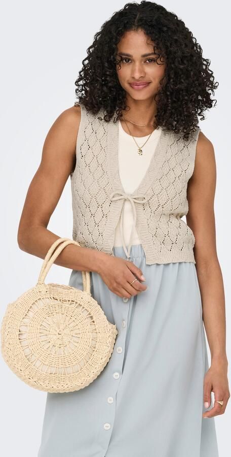 Only Slim fit gebreid jack met vetersluiting model 'CHILI' - Foto 6