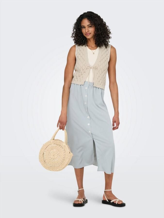 Only Slim fit gebreid jack met vetersluiting model 'CHILI' - Foto 5