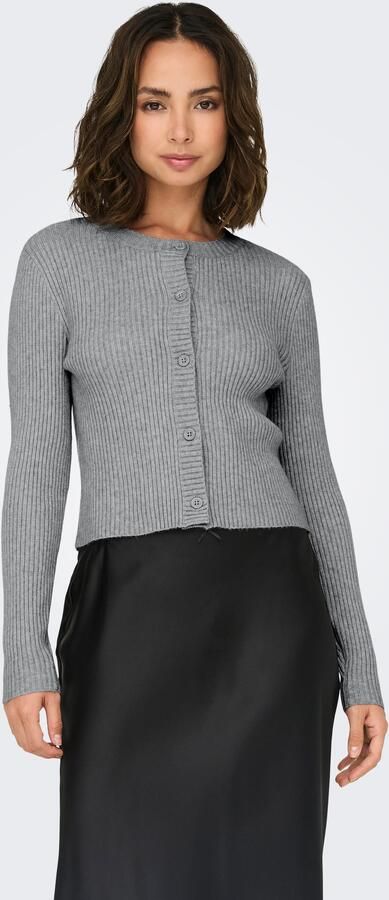 Only Regular fit gebreid jack van viscosemix model 'KATIA' - Foto 8