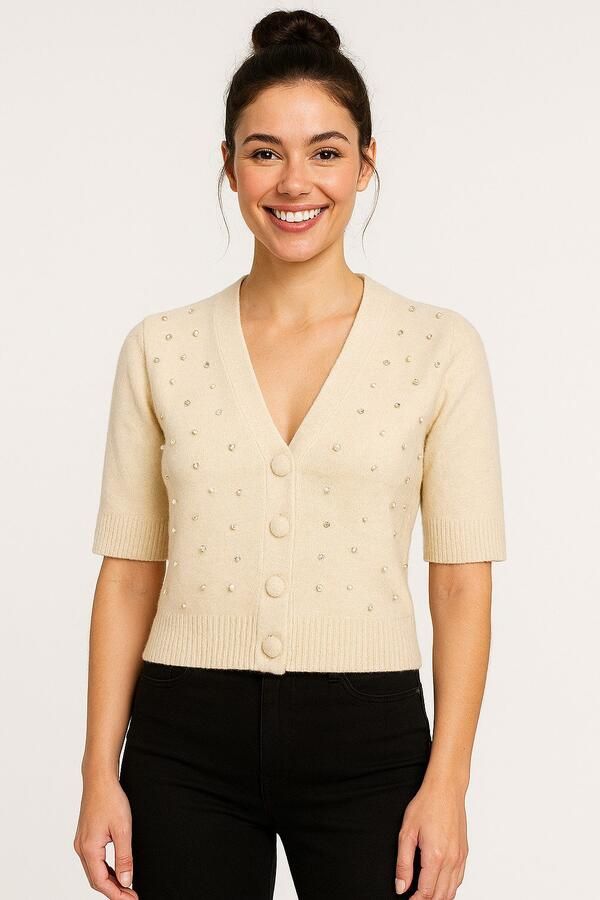 Only Vest ONLRENE LIFE SS BLING CARDIGAN CC KNT