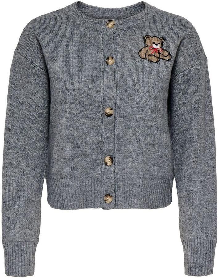 Only Relaxed fit gebreid jack met motiefprint model 'TEDDY' - Foto 3