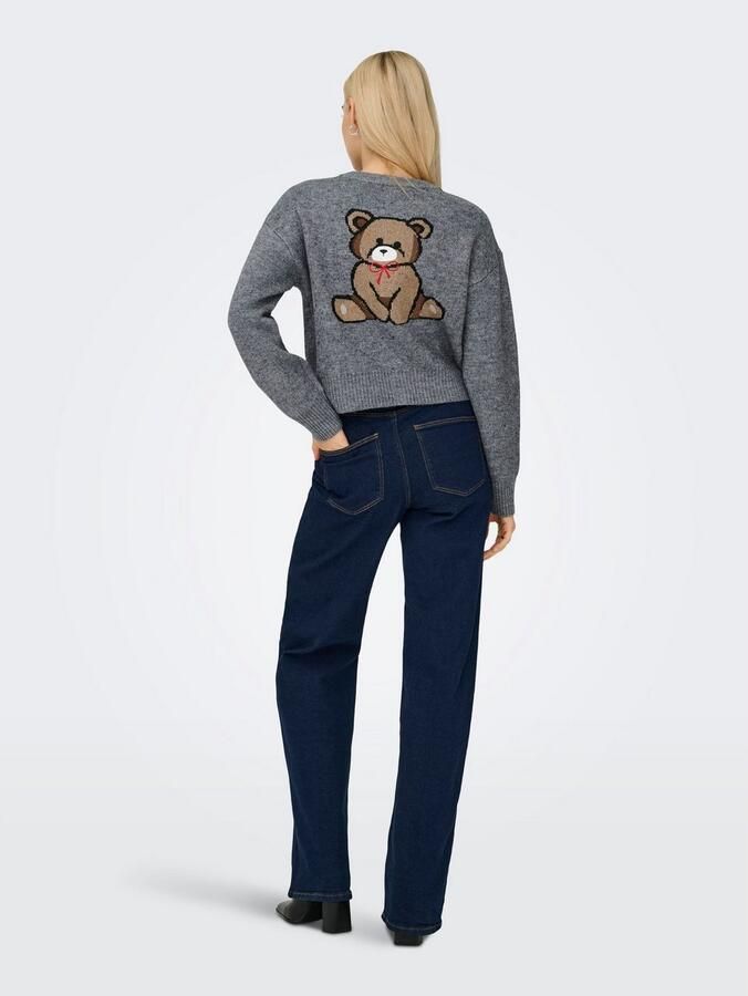 Only Relaxed fit gebreid jack met motiefprint model 'TEDDY' - Foto 7