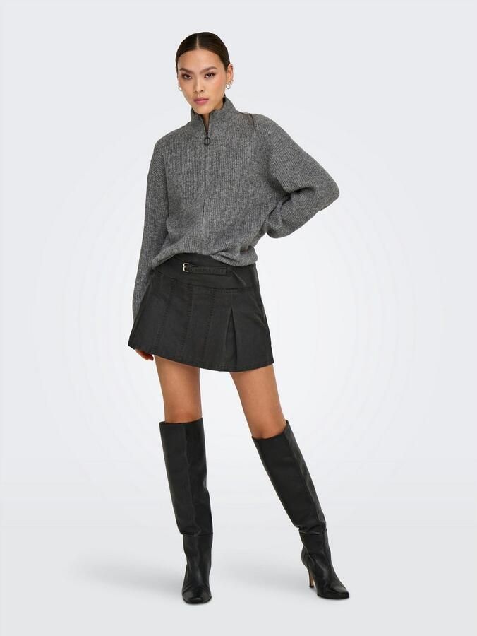 Only Loose fit gebreid jack met wol en opstaande kraag model 'TOKYO' - Foto 3