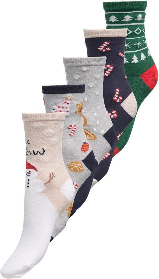 Only Vrijetijdssokken ONLCHRISTMAS 5-PACK SOCKS IN A BOX (5 paar) - Foto 2