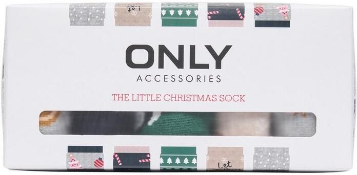 Only Vrijetijdssokken ONLCHRISTMAS 5-PACK SOCKS IN A BOX (5 paar)