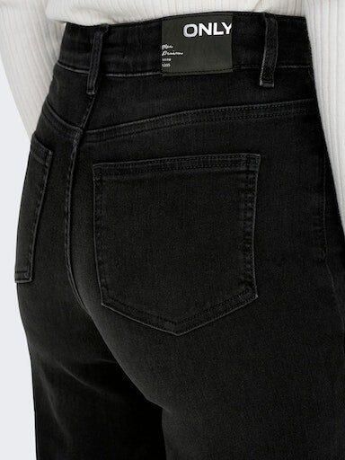 ONLY high waist wide leg jeans ONLMADISON washed black denim - Foto 3
