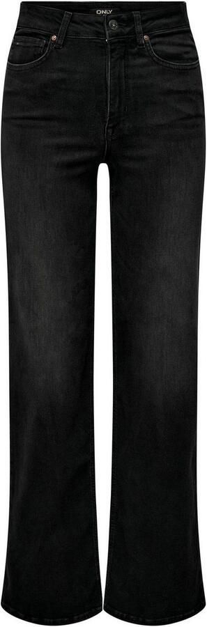 ONLY high waist wide leg jeans ONLMADISON washed black denim - Foto 7