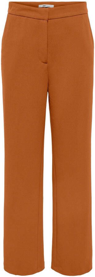 ONLY high waist straight fit pantalon ONLCAROLINA oranje