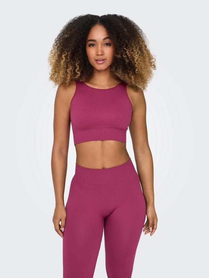 Only Play Trainingstop ONPJAIA LIFE Cropped fit in fijne ribstructuur - Foto 3