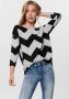 Only Grijze Gestreepte Gebreide Trui met Lange Mouwen Multicolor Dames - Thumbnail 2