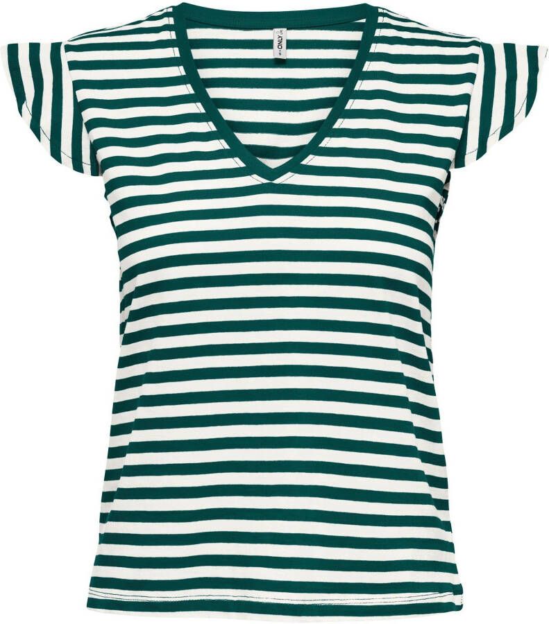 Only Shirt met V-hals ONLMAY S S FRILL V-NECK TOP