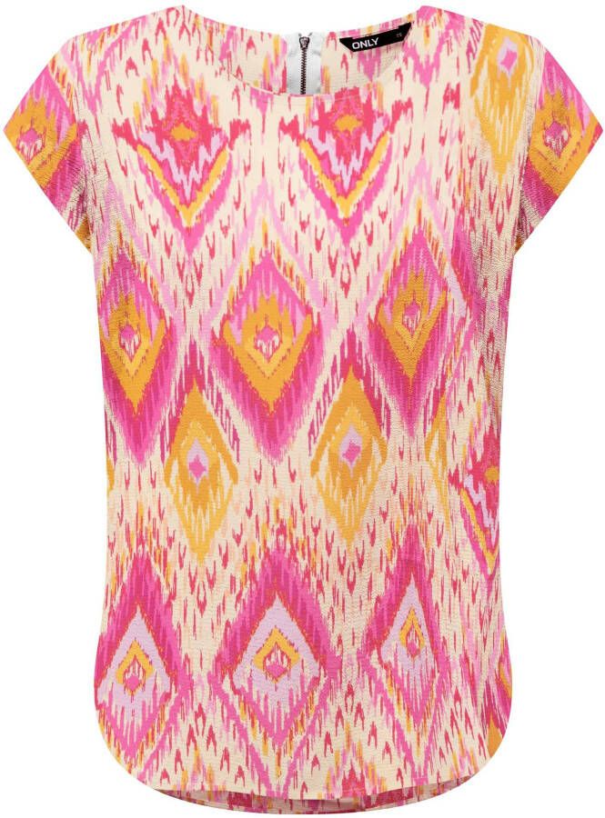 Only Shirtblouse ONLVIC S S AOP TOP NOOS PTM met print