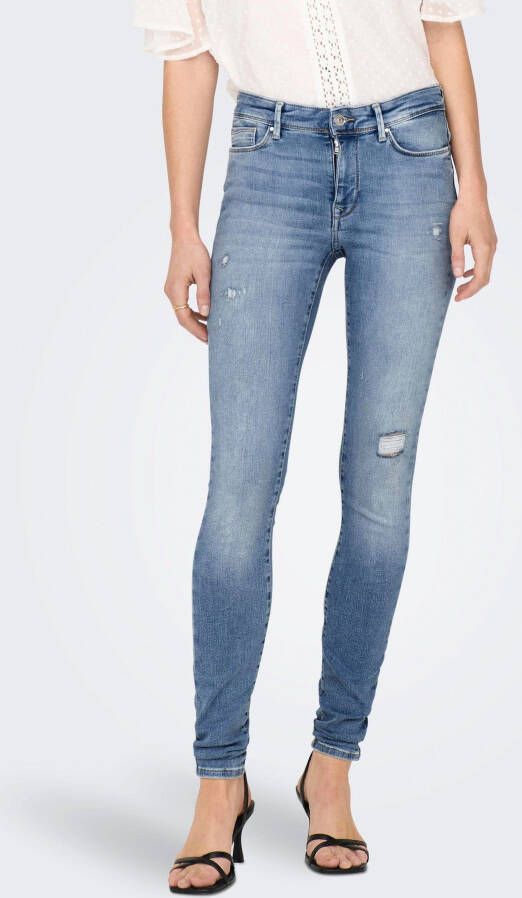 Only Skinny fit jeans ONLSHAPE REG SK DEST DNM REA818 met destroyed-effect