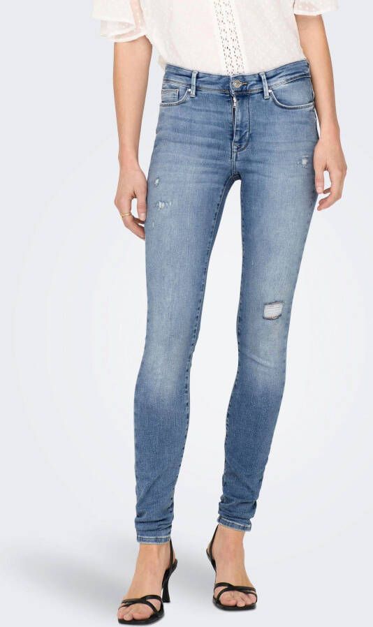 Only Skinny fit jeans ONLSHAPE REG SK DEST DNM REA818 met destroyed-effect