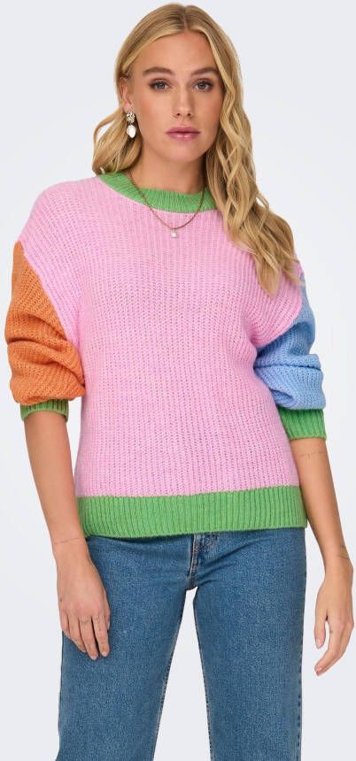 Only Gebreide pullover in colour-blocking-design model 'MANNA'